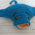 Blue manta ray crochet toy