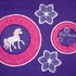 Blumen Button mit Einhorn Stickdatei