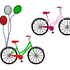 Stickdatei Fahrrad mit Ballon und solo