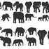 Elefant Stickdatei Silhouetten