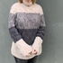 Mohairpullover mit Zopfmuster "von unten nach oben"