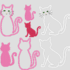 Katze Stickdatei Silhouette und Stoff-Applis