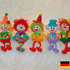 little sitting Clown several variants carneval funny present harlequin