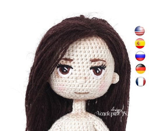 Pattern Embroidered eyes for crochet doll