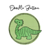 Stickdatei Doodle Button Dino - Rahmen ab 10 cm x 10 cm