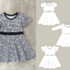 Verspieltes Jerseykleid Bella mit Flügelärmel für Kinder Gr. 86-158, A4+A0