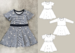 Verspieltes Jerseykleid Bella mit Flügelärmel für Kinder Gr. 86-158, A4+A0