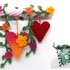 Hanging decoration hearts & flowers - simple from leftover yarn