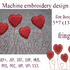 Machine embroidery design heart fringe