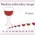 Wineglass embroidery design