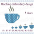 Tea machine embroidery designs