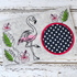 Stickdatei Mug Rug Untersetzer Flamingo 13x18cm und 13x20cm