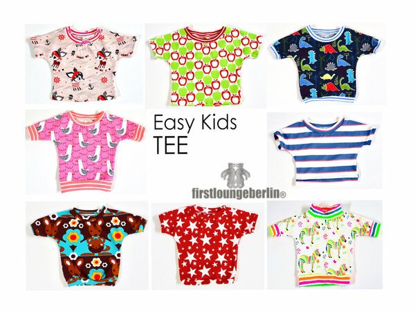 EASY KIDS TEE Kinder Schnittmuster Nähanleitung Top Unisex T-Shirt - & Baby Shirt E-Book Jerseytop