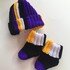 crochet baby set pattern, hat and socks, 3 sizes