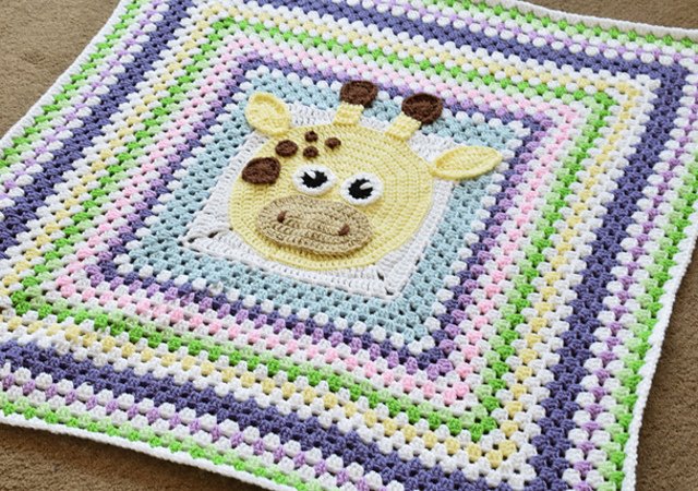 Crochet giraffe blanket PDF pattern