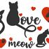 Katze Katzen Liebe Silhouette Stickdatei Herz