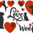 Hund Hunde Liebe Silhouette Stickdatei Herz