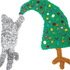 Pattern Cat with Christmas tree applique