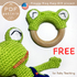 Crochet pattern Frog Teething ring