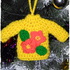 Pattern Yellow sweater Christmas ornament