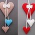 3 hearts hanging decoration  - easy and versatile - from scraps of yarn