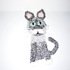 Pattern Gray cat applique