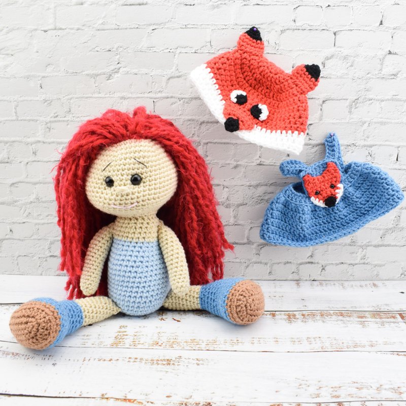 crochet fox doll