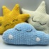 Crochet pattern for baby cushions - Sun, moon, star and cloud