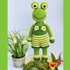 Froggy - crochetpattern frog in overalls