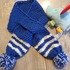 Strickanleitung Babyschal mit Einsteckschlitz, Streifen und Pommeln!