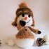 Snowman. Golden Christmas. Crochet pattern