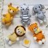 SET of 5 Amigurumi crochet patterns: tiger, lion, zebra, elephant, giraffe