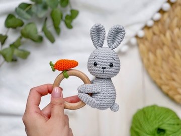 Crochet pattern baby rattle bunny or rabbit