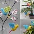 Little flying birds hanging decor & flower stakes simply from leftover yarn