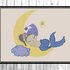 Cross stitch pattern, Little mermaid sleeping on the moon