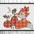 Fox with pumpkins cross stitch pattern