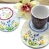 ITH Mug Rug Stickdatei Eiform Blumen