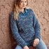 Strickanleitung: Rippenmuster-Pulli in Jeansblau-Silber mit Glanzeffekt