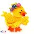 Chick set 3 crochet  applique pattern