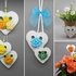 Heart hanging decor & flower pot stake 4-in-1 - simply from scraps of yarn