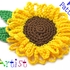 Sunflower Crochet Applique pattern