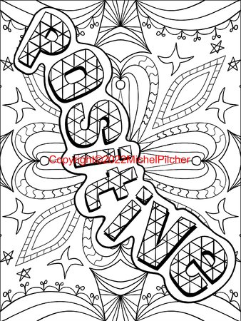 10 page happy words printable adult colouring book one