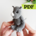 Rhino crochet pattern, mini crochet animal pattern