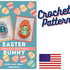 Easter Egg with Easter Bunny Crochet Pattern. Easter Crochet Pattern