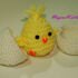 Kiki and his eggshell Easter chick and egg knitting pattern