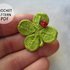 Crochet pattern Lucky shamrock brooch