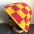 crochet bucket hat, checker bucket hat