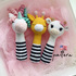 Crochet baby rattle amigurumi Patterns: Cow, Unicorn, Giraffe (PDF file).