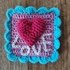 Crochet heart, 3D-heart fridge magnet/wall hanger, beginner-friendly us-uk