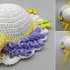 Crochet decoration lavender hat